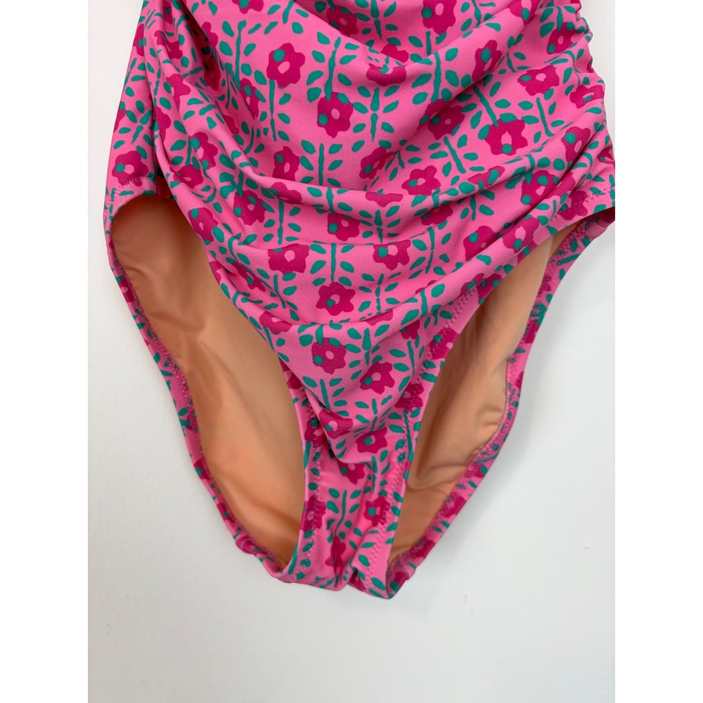 J. Crew Factory Womens Strapless Halter One-Piece Swimsuit Pink Floral XS - Picture 7 of 13